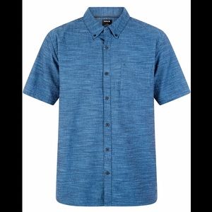 Hurley Short Sleeve Casual Button Up Shirt Obsidian Blue XL